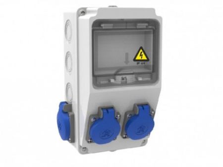 Trasee electrice - Tablou de sigurante pentru santier cu doua pozitii 2P de 16A si protectie IP44