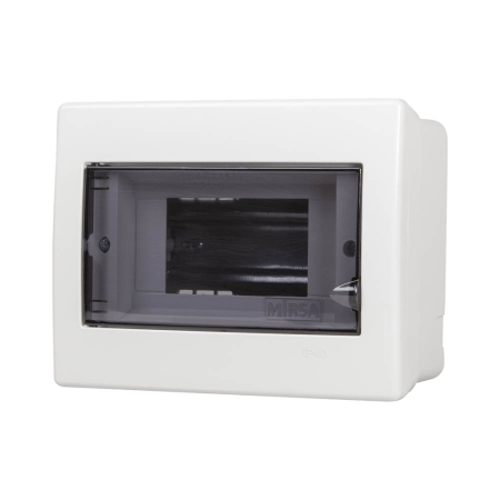 Trasee electrice - Tablou de sigurante aplicat din plastic cu 6 module sina DIN usa transparenta si protectie IP40