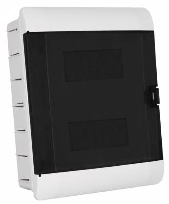 Tablou de sigurante incastrat alb cu usa transparent fumuriu si 16 module IP40 [0]
