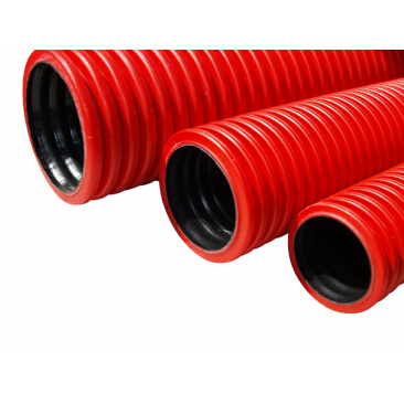 Trasee electrice - Țeavă Corugată Roșu PEHD Ø63mm 450N | Protecție Cabluri