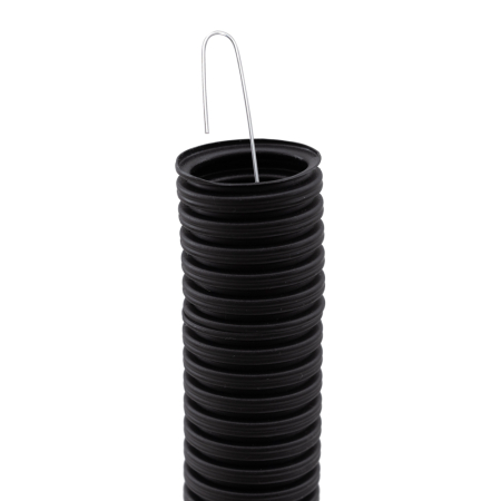 Tub flexibil - Tub flexibil halogen free negru 25 mm cu sarma de tragere pentru cabluri electrice