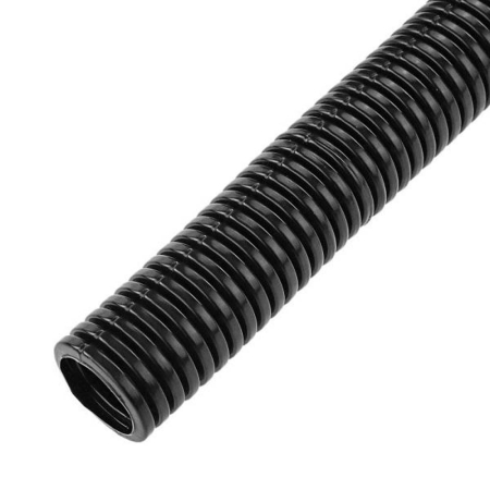 Tub flexibil - Tub flexibil PVC negru 16 mm la colac de 100 m cu fir de tragere