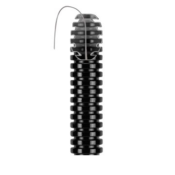 Tub flexibil - Tub flexibil PVC negru 20 mm cu fir de tragere pentru instalatii electrice