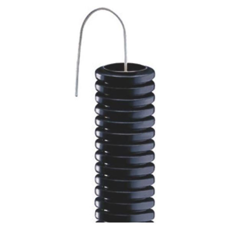 Tub flexibil - Tub flexibil corrugat din PVC negru 32 mm cu fir de tragere in colac de 50 m