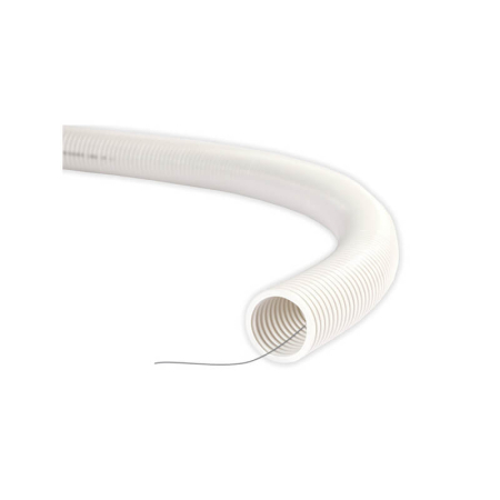 Tub flexibil - Tub flexibil spiral gri din PVC cu fir de tragere pentru cabluri electrice, diametru 20 mm