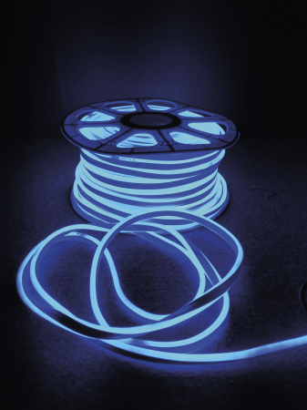 Surse de iluminat - Tub luminos Neon Flex albastru cu 92 LED-uri pe metru si protectie IP44