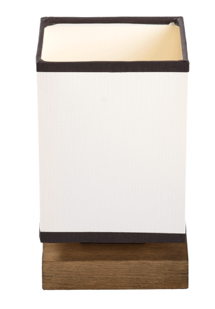 Lampa de birou/veioza - Veioza decorativa cu finisaj antic din lemn si abajur textil alb pentru interior
