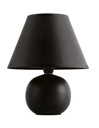 Lampa de birou/veioza - Veioza decorativa neagra cu corp ceramic si abajur textil E14