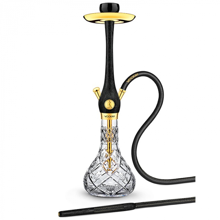 Narghilea din lemn, Exclusiv, Placata Cu Aur 24K, Model Nox, Vas Olives [2]