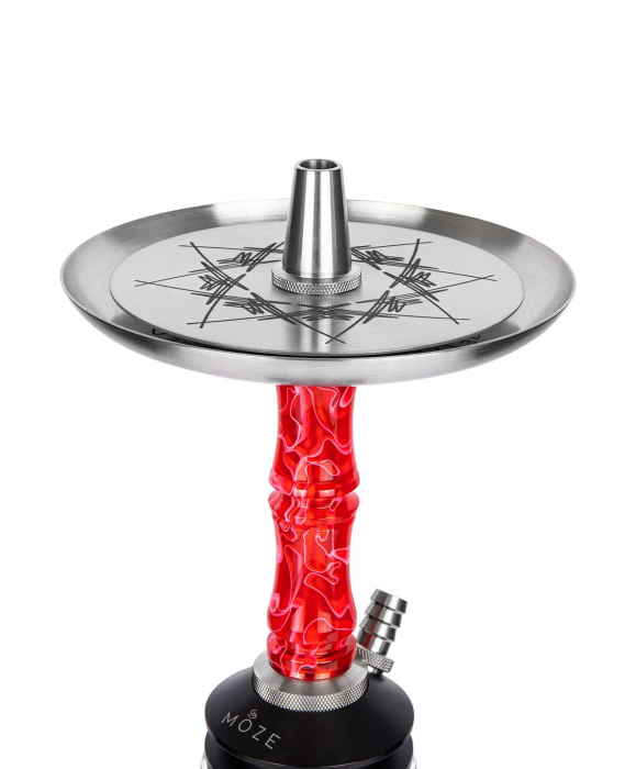 Narghilea Moze Breeze Two, Rosu, Vas Transparent [5]