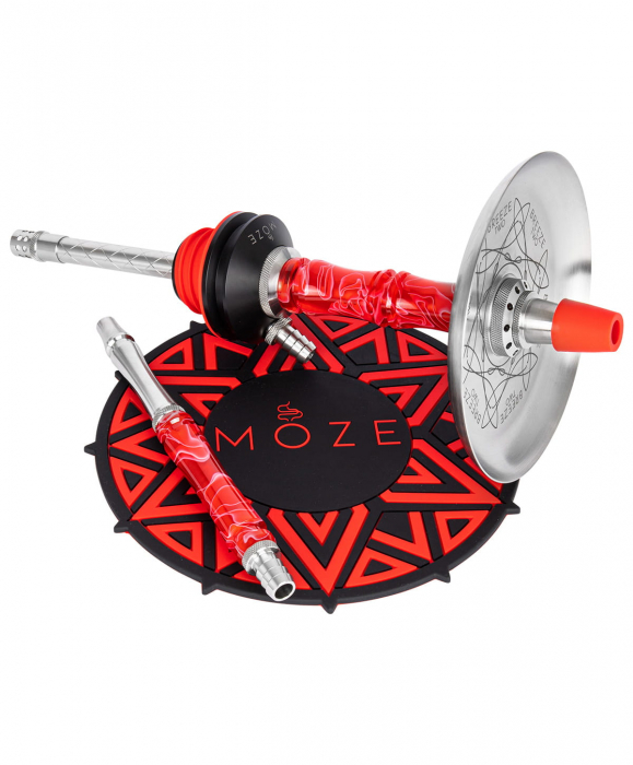 Narghilea Moze Breeze Two, Rosu, Vas Transparent [3]