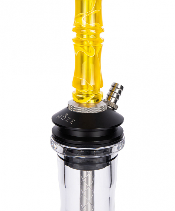 Narghilea Moze Breeze Two, Galben, Vas Transparent [4]