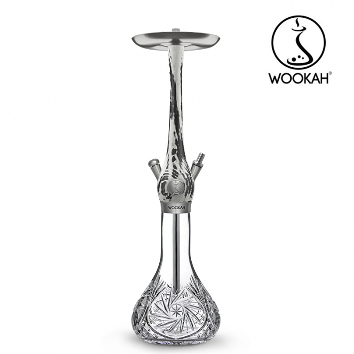Narghilea WOOKAH din lemn, model White/Black, Vas transparent [8]