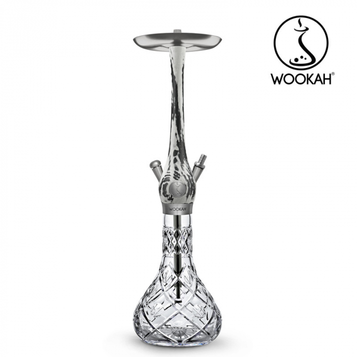 Narghilea WOOKAH din lemn, model White/Black, Vas transparent [9]