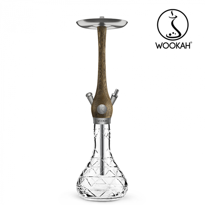 Narghilea WOOKAH din lemn, Model Nox Rustic, Vas transparent [14]