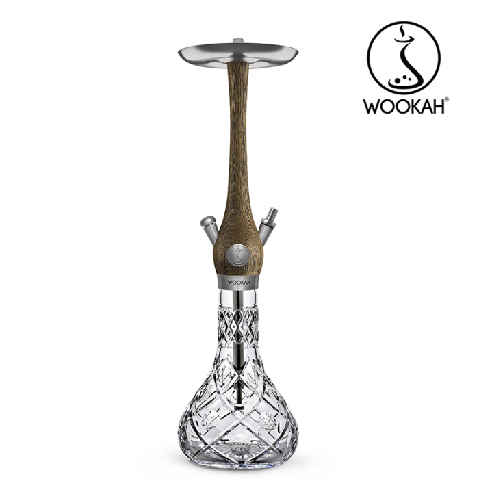 Narghilea WOOKAH din lemn, Model Nox Rustic, Vas transparent [9]