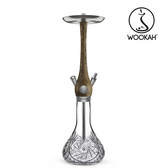 Narghilea WOOKAH din lemn, Model Nox Rustic, Vas transparent [12]