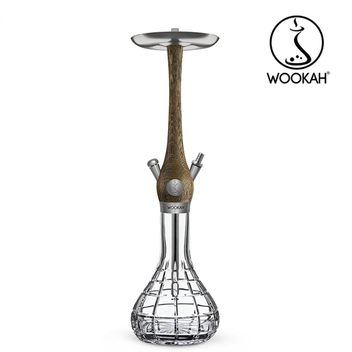 Narghilea WOOKAH din lemn, Model Nox Rustic, Vas transparent [2]