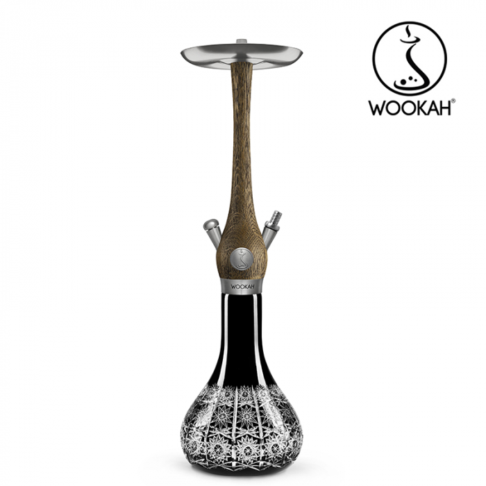 Narghilea WOOKAH din lemn, Model Nox Rustic, Vas transparent [15]