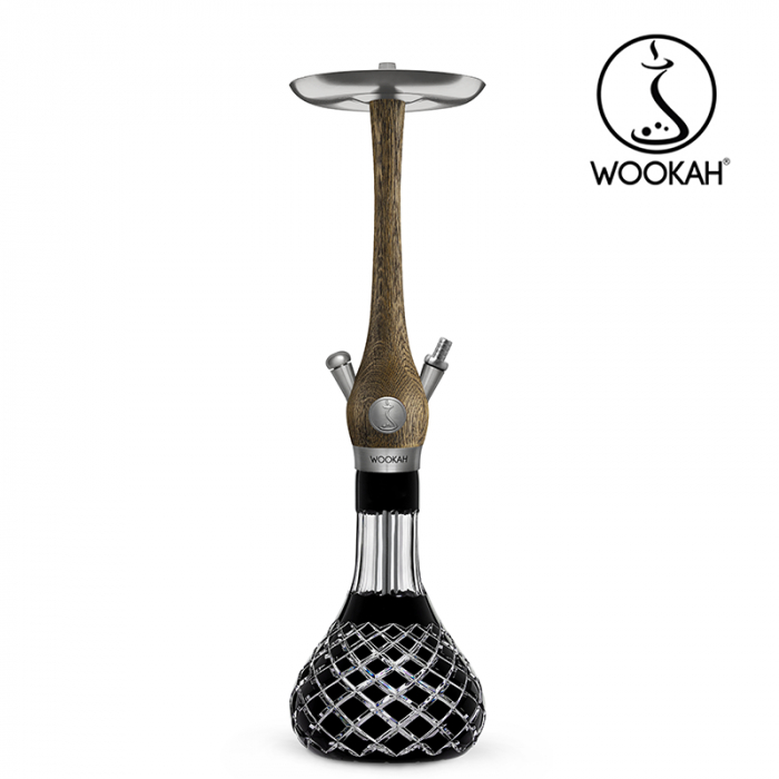 Narghilea WOOKAH din lemn, Model Nox Rustic, Vas transparent [11]