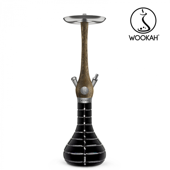 Narghilea WOOKAH din lemn, Model Nox Rustic, Vas transparent [7]