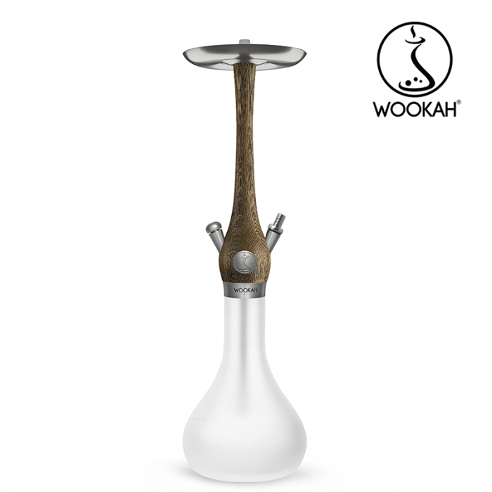 Narghilea WOOKAH din lemn, Model Nox Rustic, Vas transparent [10]