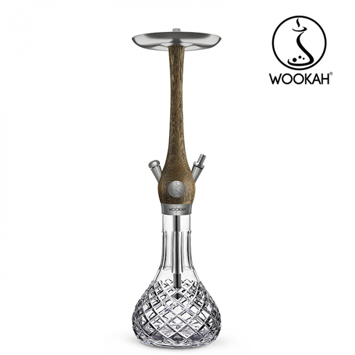 Narghilea WOOKAH din lemn, Model Nox Rustic, Vas transparent [3]