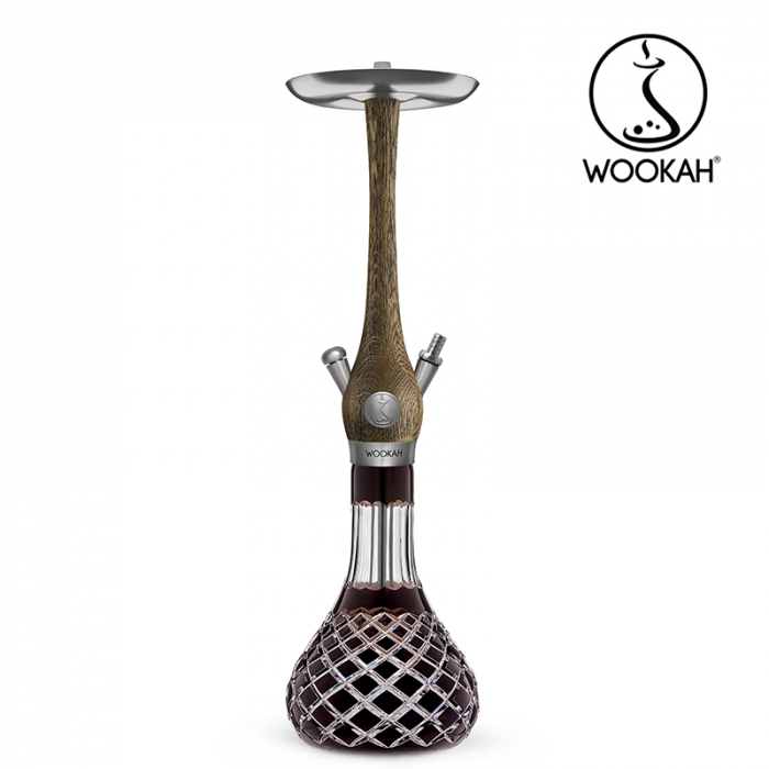 Narghilea WOOKAH din lemn, Model Nox Rustic, Vas transparent [8]