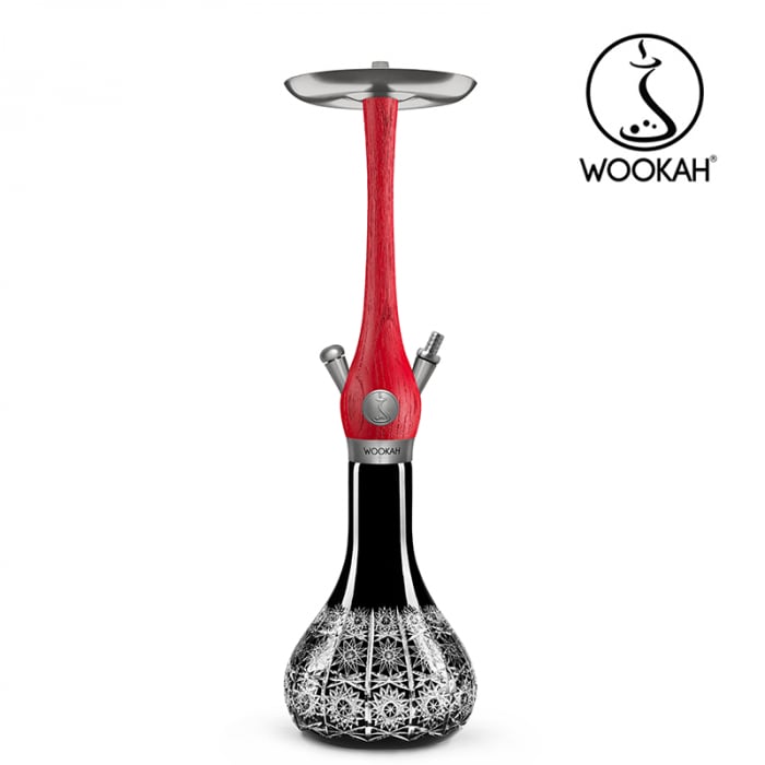 Narghilea WOOKAH din lemn, Model Nox Blaze, Vas transparent [15]