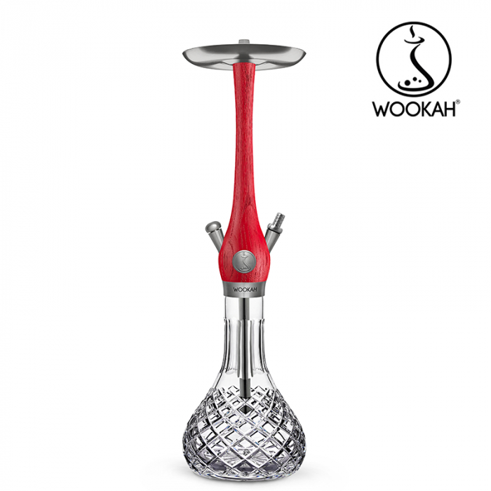 Narghilea WOOKAH din lemn, Model Nox Blaze, Vas transparent [3]