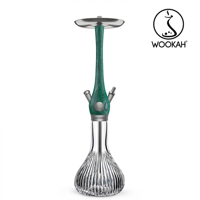 Narghilea WOOKAH din lemn, Model Nox Jade, Vas transparent [15]