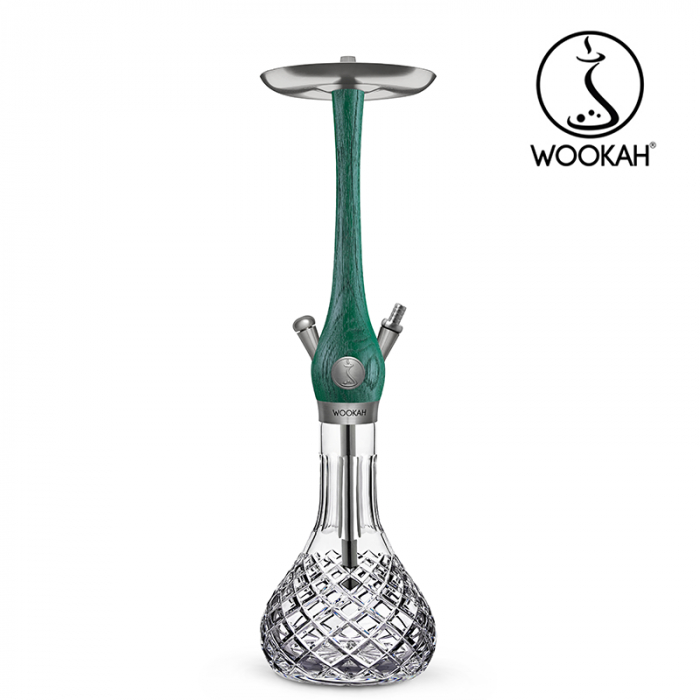 Narghilea WOOKAH din lemn, Model Nox Jade, Vas transparent [3]