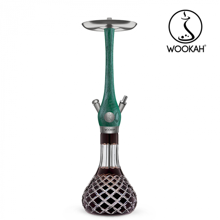 Narghilea WOOKAH din lemn, Model Nox Jade, Vas transparent [12]