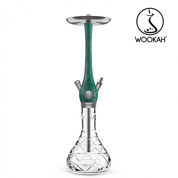 Narghilea WOOKAH din lemn, Model Nox Jade, Vas transparent [9]