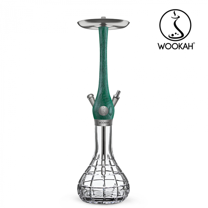 Narghilea WOOKAH din lemn, Model Nox Jade, Vas transparent [2]