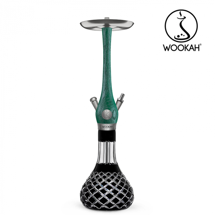 Narghilea WOOKAH din lemn, Model Nox Jade, Vas transparent [11]