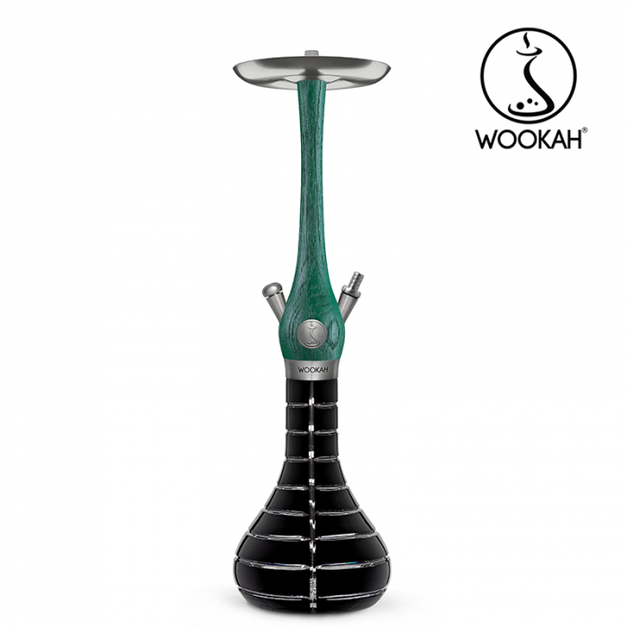 Narghilea WOOKAH din lemn, Model Nox Jade, Vas transparent [14]