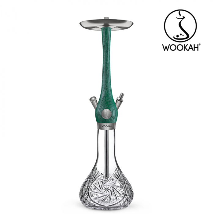 Narghilea WOOKAH din lemn, Model Nox Jade, Vas transparent [6]
