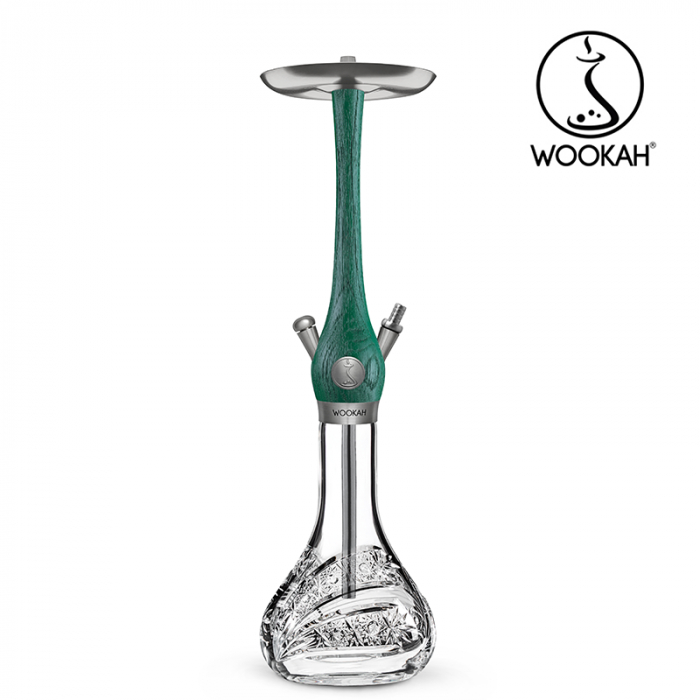 Narghilea WOOKAH din lemn, Model Nox Jade, Vas transparent [4]