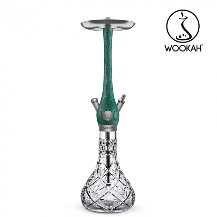 Narghilea WOOKAH din lemn, Model Nox Jade, Vas transparent [10]