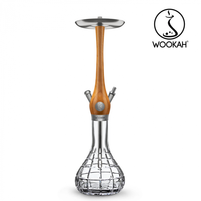 Narghilea din lemn, Wookah, model Iroko, Vas transparent [5]