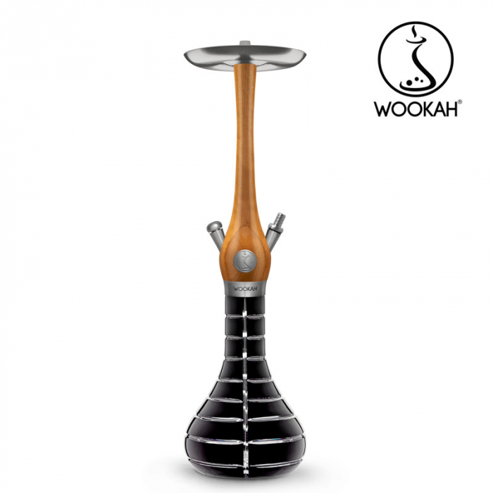 Narghilea din lemn, Wookah, model Iroko, Vas transparent [3]