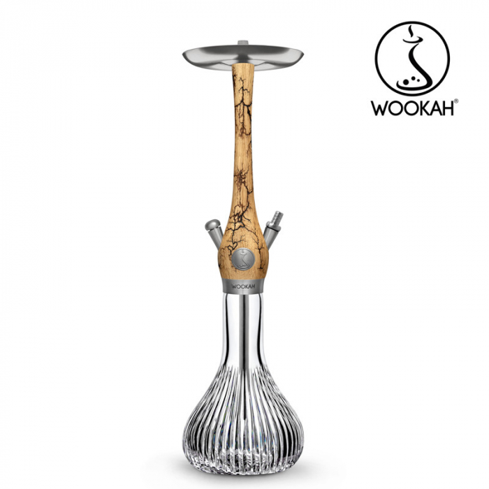 Narghilea WOOKAH din lemn, model Grom, Vas transparent [3]