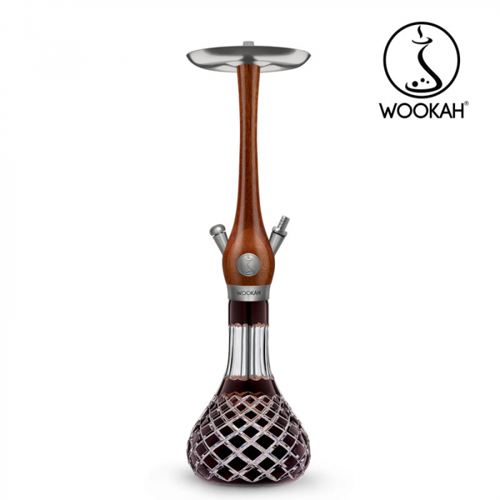 Narghilea WOOKAH din lemn, model Merbau, Vas transparent [11]