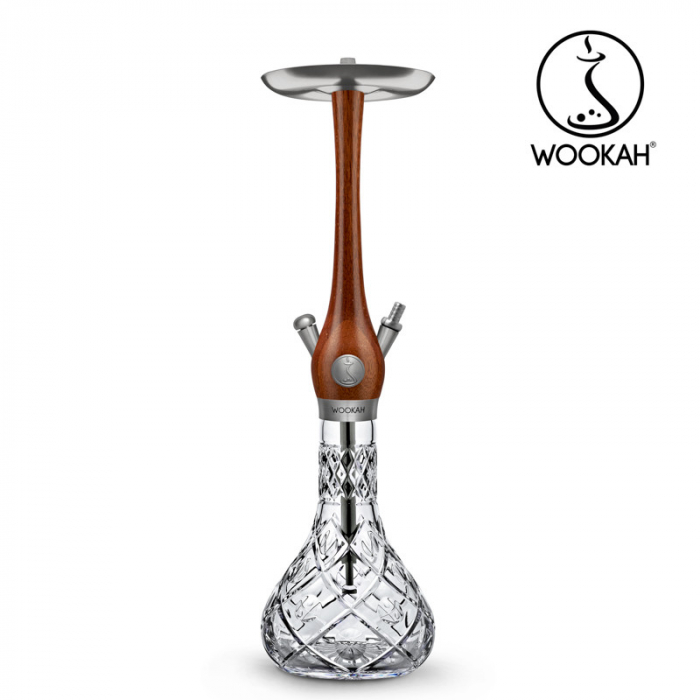 Narghilea WOOKAH din lemn, model Merbau, Vas transparent [7]