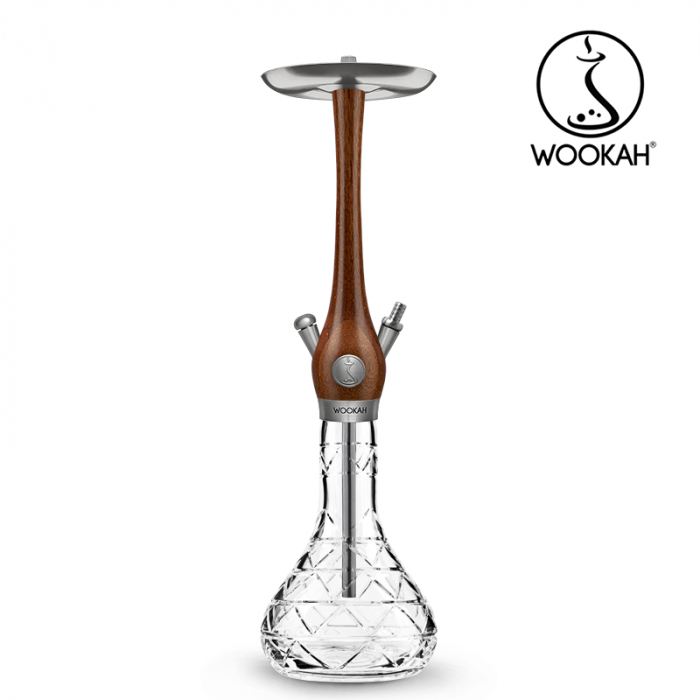 Narghilea WOOKAH din lemn, model Merbau, Vas transparent [2]