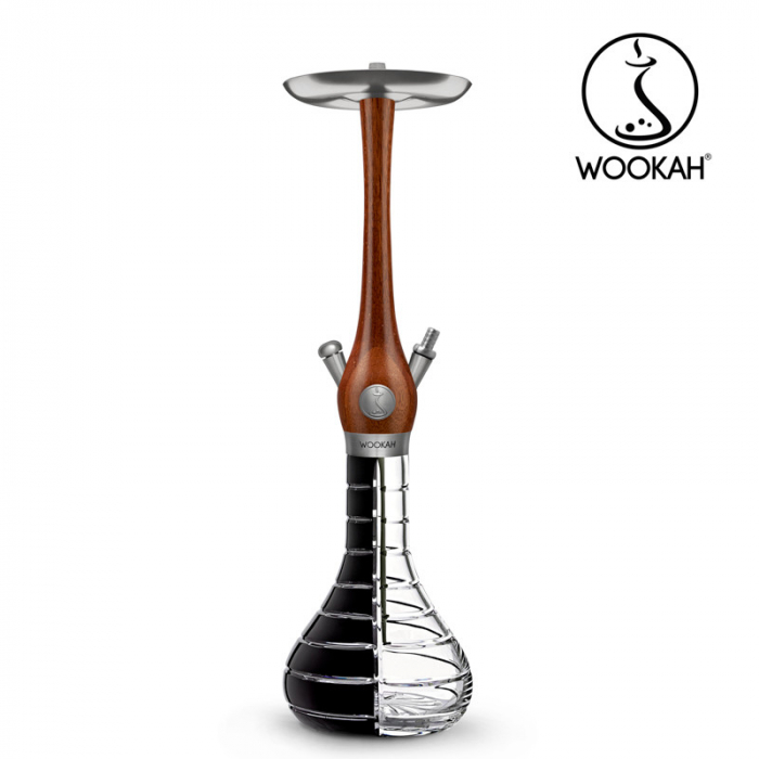 Narghilea WOOKAH din lemn, model Merbau, Vas transparent [4]