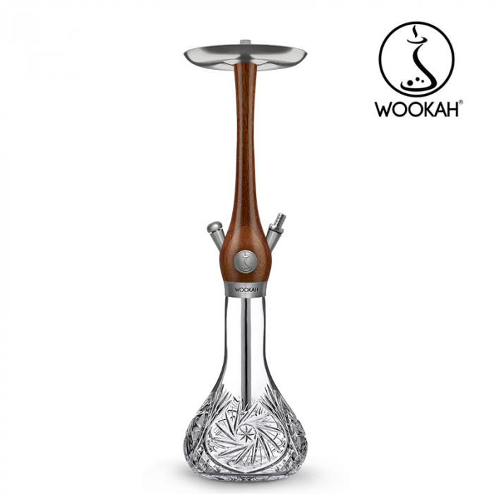 Narghilea WOOKAH din lemn, model Merbau, Vas transparent [8]