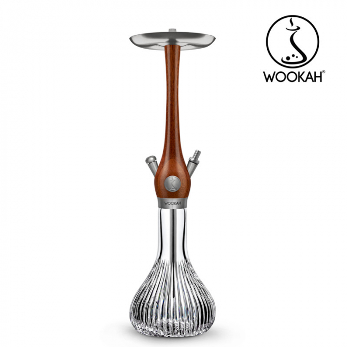 Narghilea WOOKAH din lemn, model Merbau, Vas transparent [6]