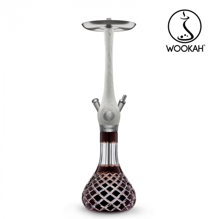 Narghilea WOOKAH din lemn, model White Nox, Vas transparent [11]